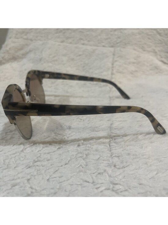 Tom Ford ALISSA FT0608 56G Havana Silver Round Mirror Sunglasses 54-21-140 TF608 main image 11